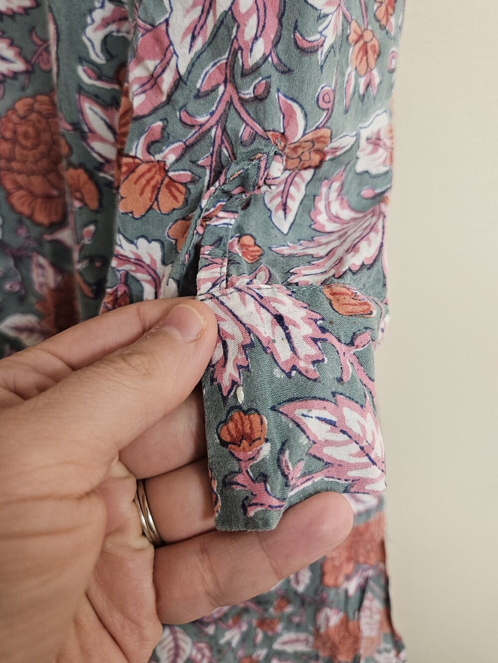 MILLE Floral Printed Cotton Midi Slit Dress Size S - Picture 4 of 9
